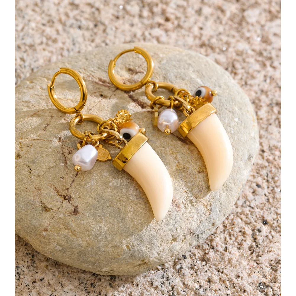 Hoop Earrings Resin Acrylic Stainless Steel