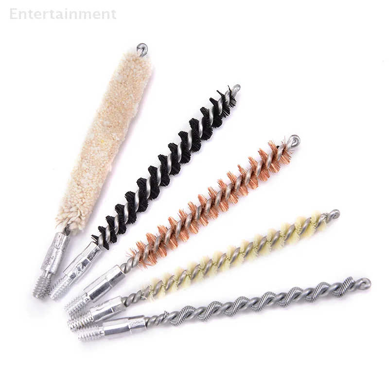 5pcs/set .22cal/.30cal Pistol Rifle Gun Clean Brush Kit Pipe Brush Cleaning Kit