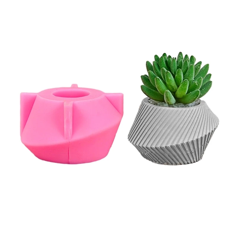 

Silicone Flower Pots Molds Succulent Planter Concrete Molds DIY Plaster Cement 4XBF