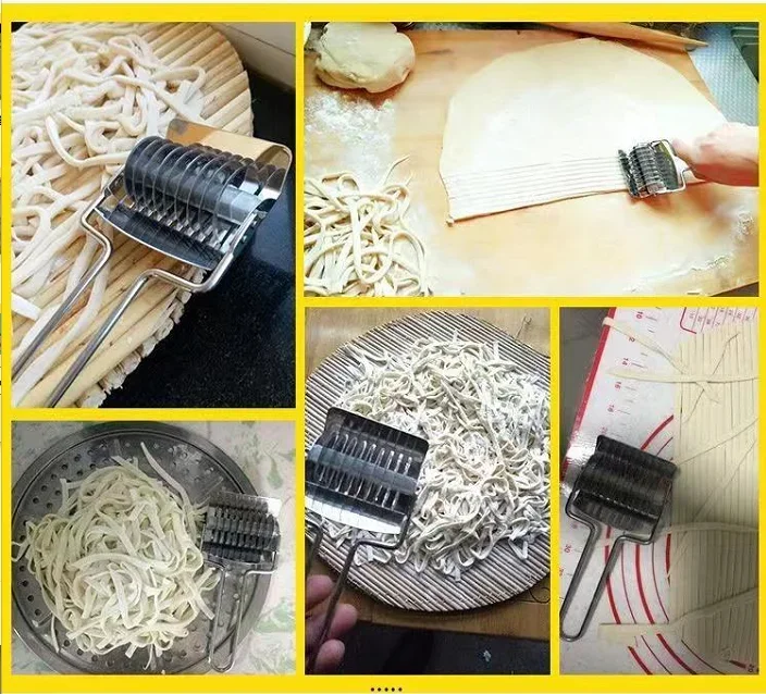 Stainless Steel Manual Noodle Cutter Roller Noodle Maker Fast Food Noodles Dough Rolling Machine Pasta Gadgets Kitchen Tools