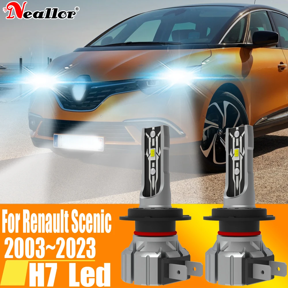 H7 Led Light Canbus Bulb Car Headlight High Power Auto Fog Diode Moto Driving Running Lamp 12V 55W Per Renault Scenic 2003 ~ 2023