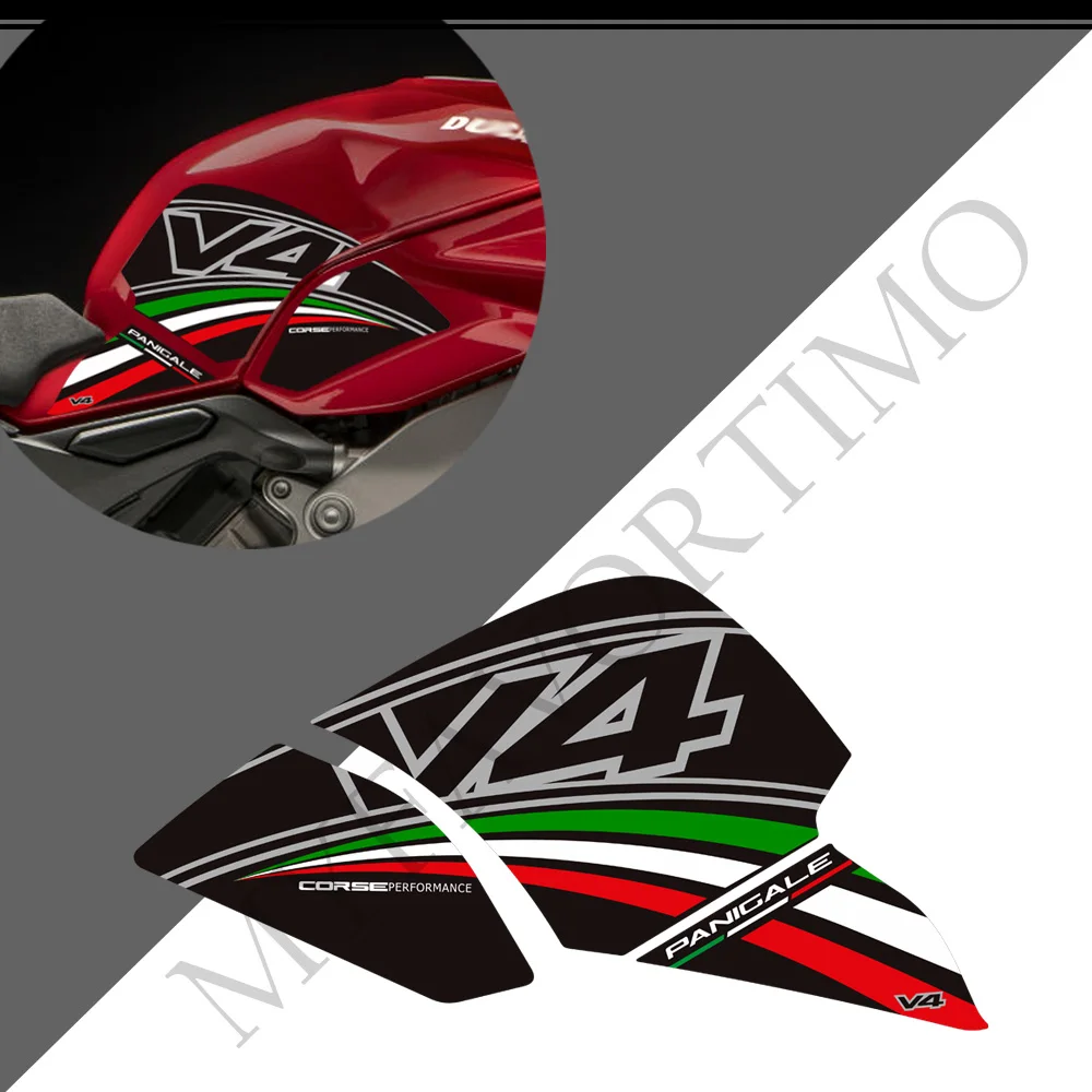 

Motorcycle Stickers Decals For Ducati PANIGALE V4 V 4 S R SP 1100 Tank Pad Grips Knee Kit Gas Fuel Oil Emblem Logo Protection