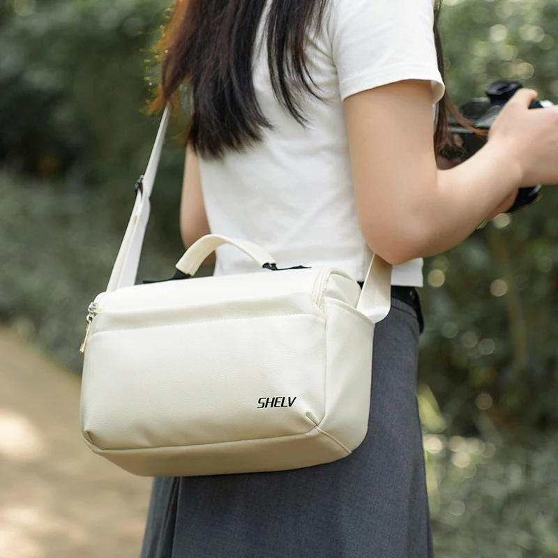 Borsa Moda In Pelle Shelv Per Borsa Fotografica Fujifilm Xt30 Ii Sony Zve10 Canon R50 M50 Nikon Z30 Micro Slr / Dslr Accessorio Per Fotocamera