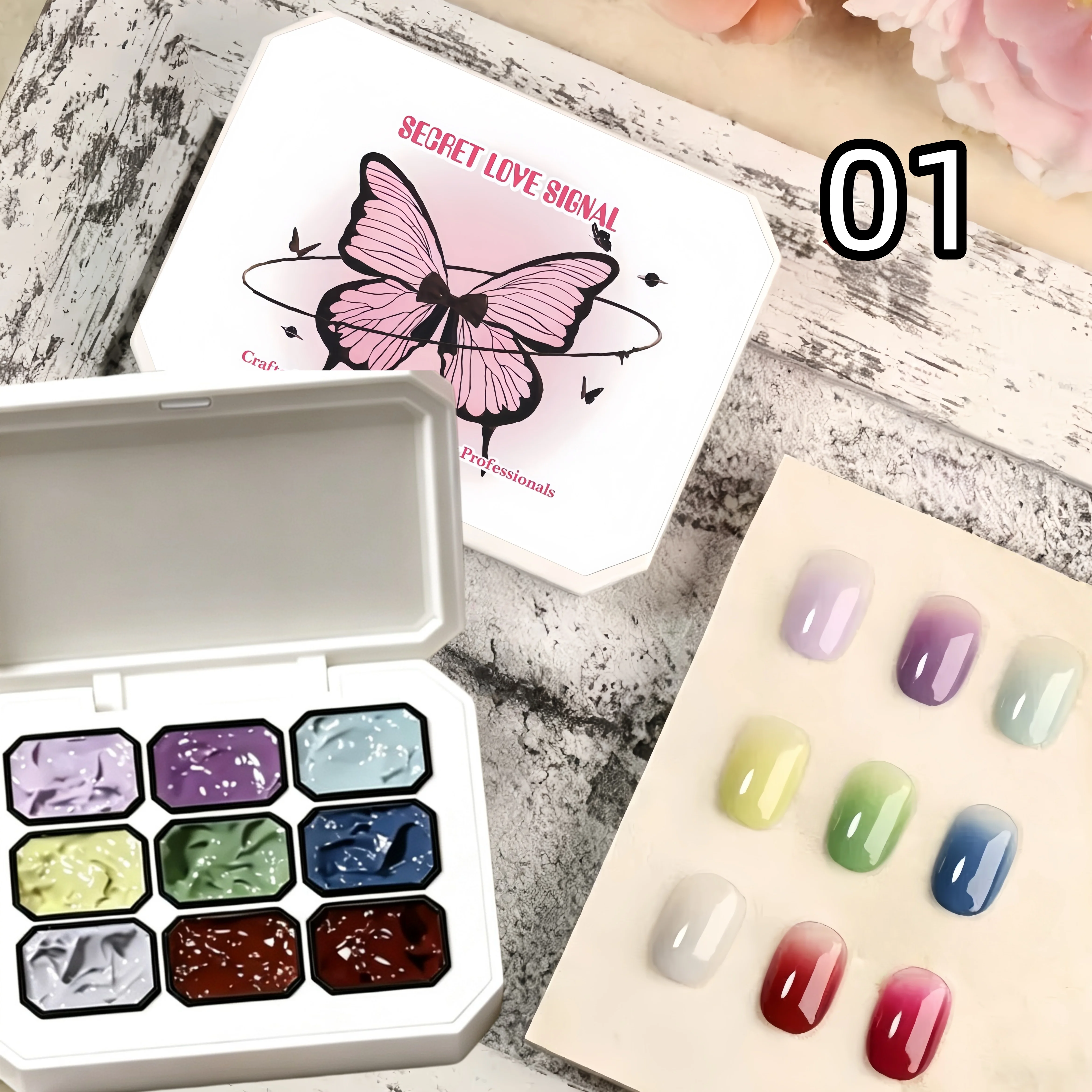 Smalto Solido per Unghie in 9 Colori, Rosa, Viola, Verde, Rosso, Gel per Pittura, Alta Saturazione, Smalto Solido Popolare per Nail Art - immagine 2