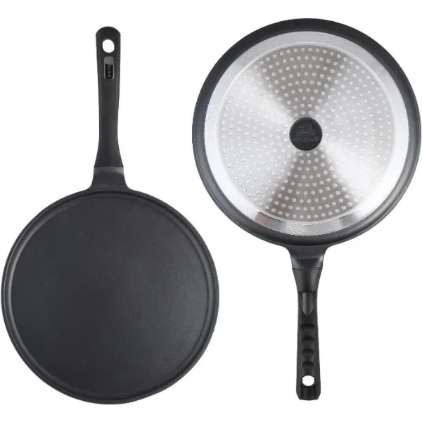 NEW NEW S·KITCHN Crepe Pan Nonstick Dosa Pan, Tawa Pan for Roti Indian, Non-Stick Pancake Griddle Compatible with Induction Cook 3