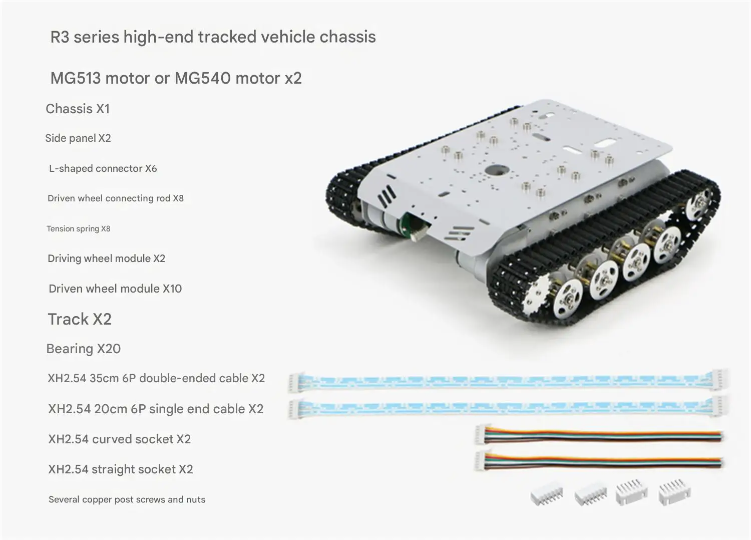 WHEELTEC R3 series crawler vehicle chassis, made of all metal, strong and stable