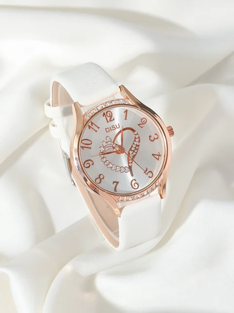 Reloj de cuarzo con diamantes de imitación para mujer, conjunto de