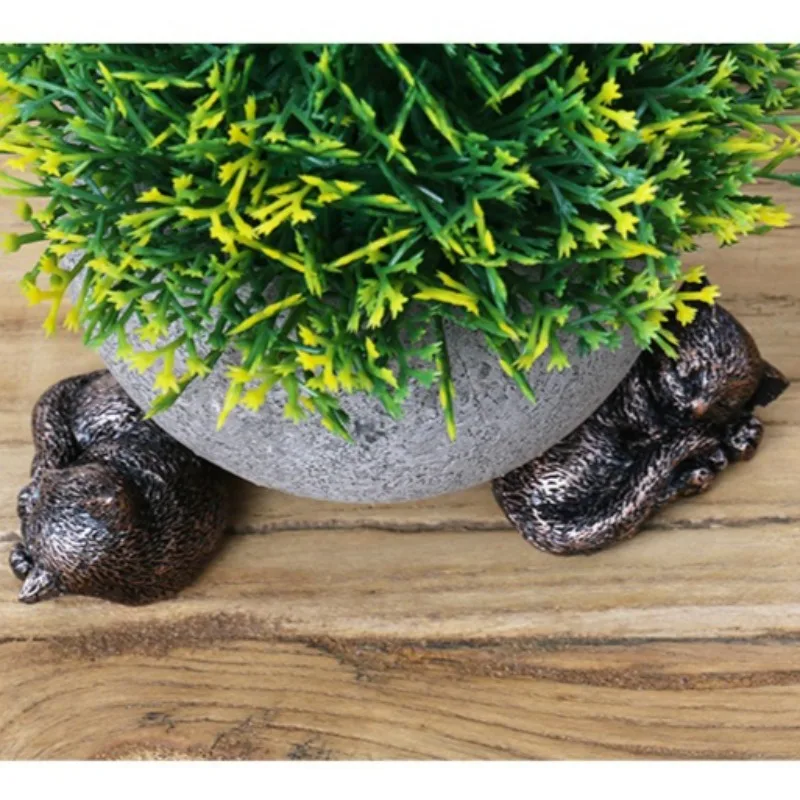 3Pcs Animal Flowerpot Support Frame Dog Cat Rabbit Shaped Plant Pot Foot Support Outdoor Gardening Resin Animal Decor Ornament