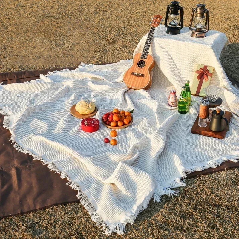 thumbnail image 1 of Manta de picnic tejida, manta de picnic para exteriores, manta suave para sofá, toalla, funda de sofá con todo incluido, mantel a prueba de polvo, 1 of 4