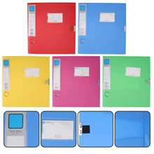 

5pcs Colorful File Holders Plastic Document Boxes Folding File Storage Case Organizer for School Office (Mixed Colors)