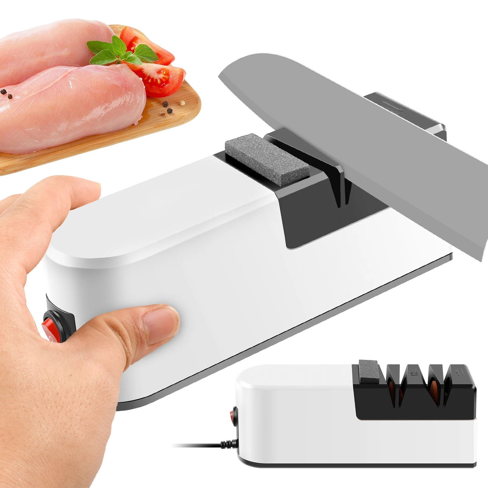 Electric Cutter Sharpener 3 Speed Electric Blade Sharpener Multifunctional Minimalist Scissor Cutter Blade Sharpener for Kitchen