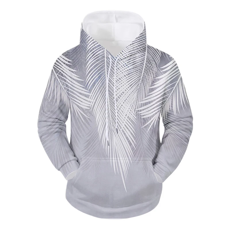 White leaf printing Fashion Style 3D Printed Hoodies Unisex Pullovers Hoodie Casual Sweatshirts
