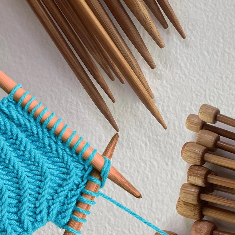 Bamboo Knitting Stick Knitting Needles Pointed Carbonized Wooden Single for Beginners Pair 10inches/14 inches length 3mm-10mm knitting needles