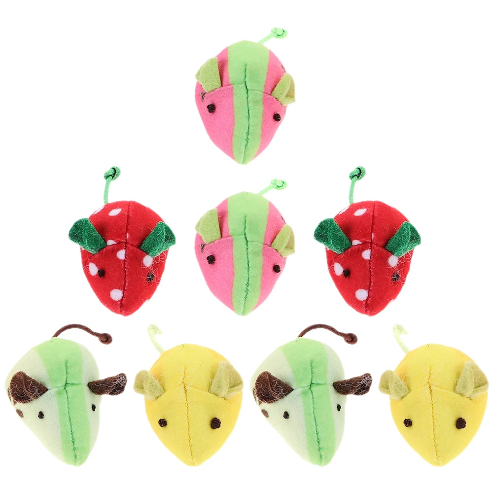 

8pcs Cartoon Mice Shaped Catnip Toy Stuffed Cartoon Cat Self-amusing Toy Pet Cat Supply