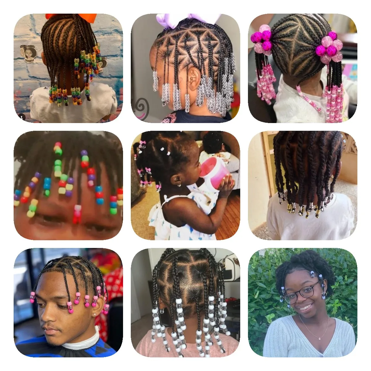 100Pcs/lot Mix Color Hair Braid Beads Decoration Pendants Clear African Hair Bead 4mm Large Hole Hair Clips for Braids Styling 4