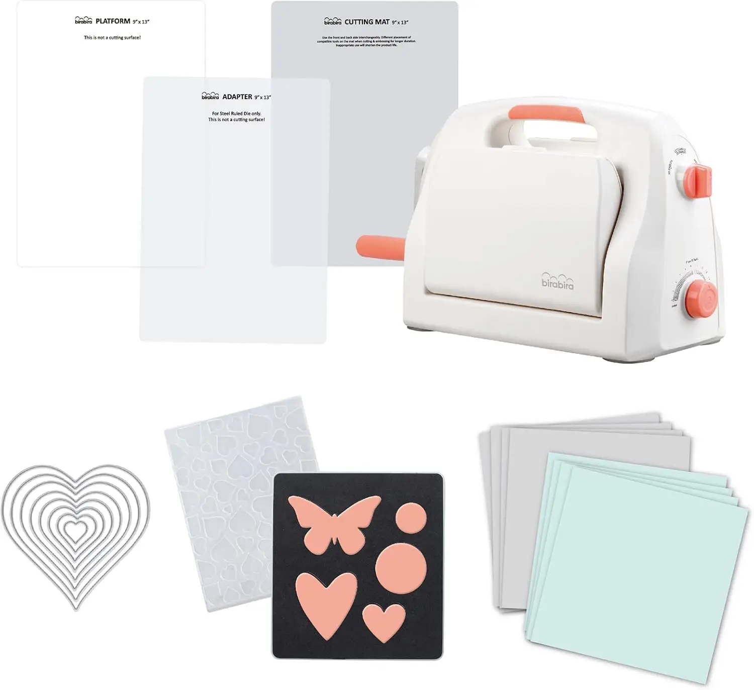 9 inch Adjustable Die Cutting & Embossing Machine Starter KIT, 9" Opening, Paper, Fabric and Other Materials (Starter Kit)