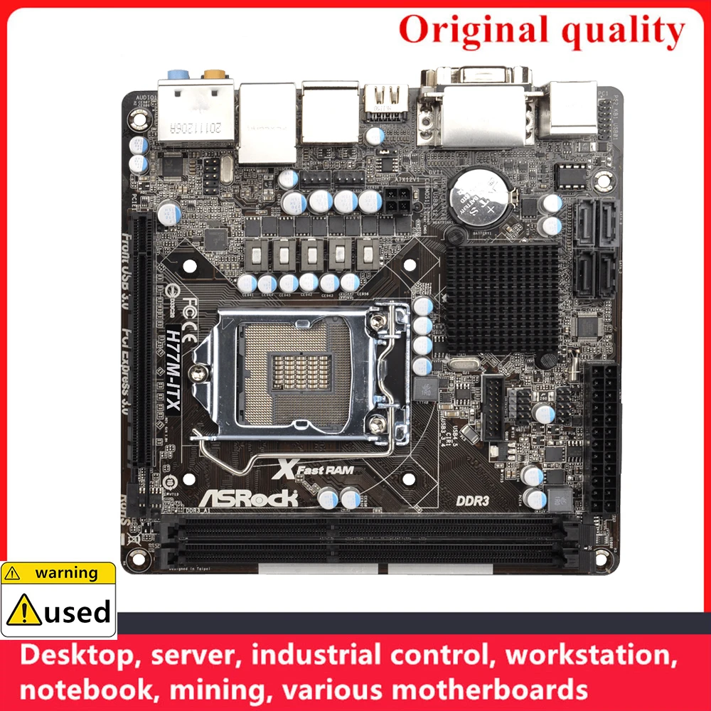 

Used For ASROCK H77M-ITX MINI ITX H77i Motherboards LGA 1155 DDR3 32GB PCI-E3.0 For Intel H77 Desktop Mainboard SATA III USB3.0