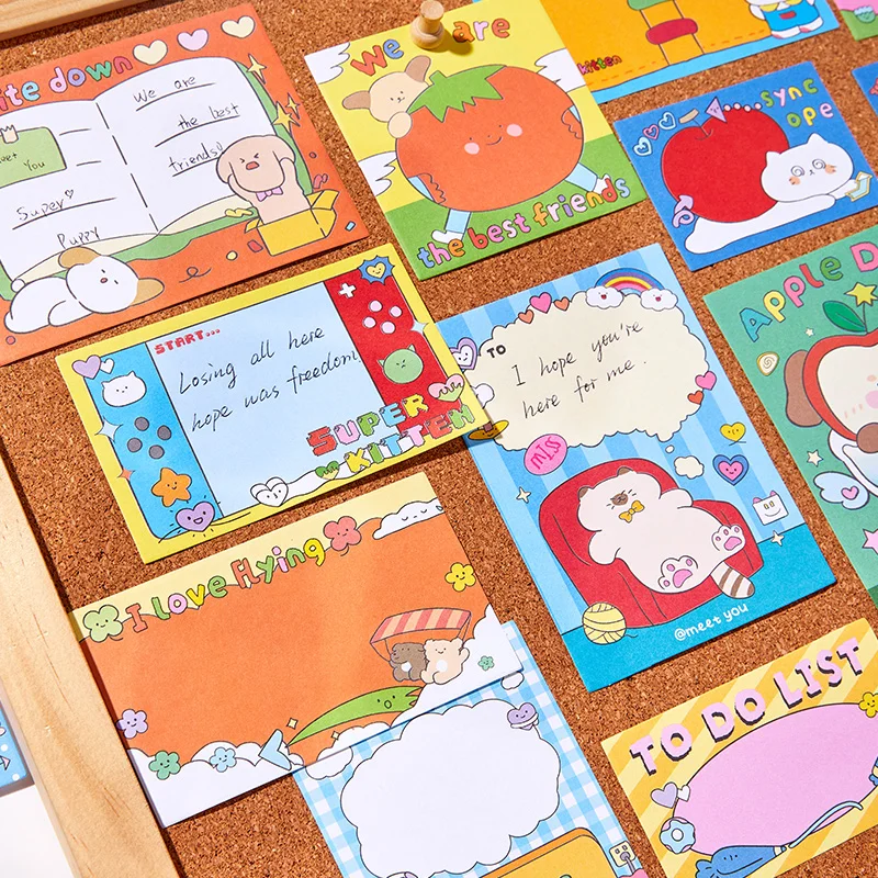 50 Pcs Note Color INS Wind Note Paper Student Message Sticky Note Pad Memo Stationery