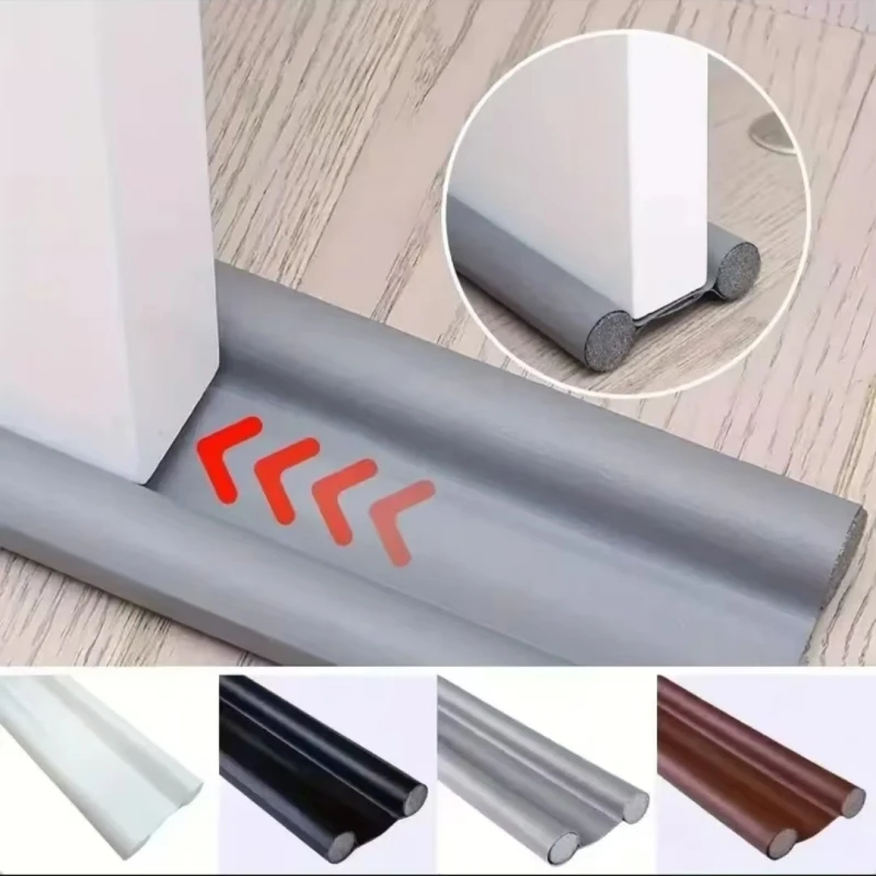 1pc Windproof Door Seal Strip Leather Keep Out Dust Insects Cold Air Insulate Soundproof Home
