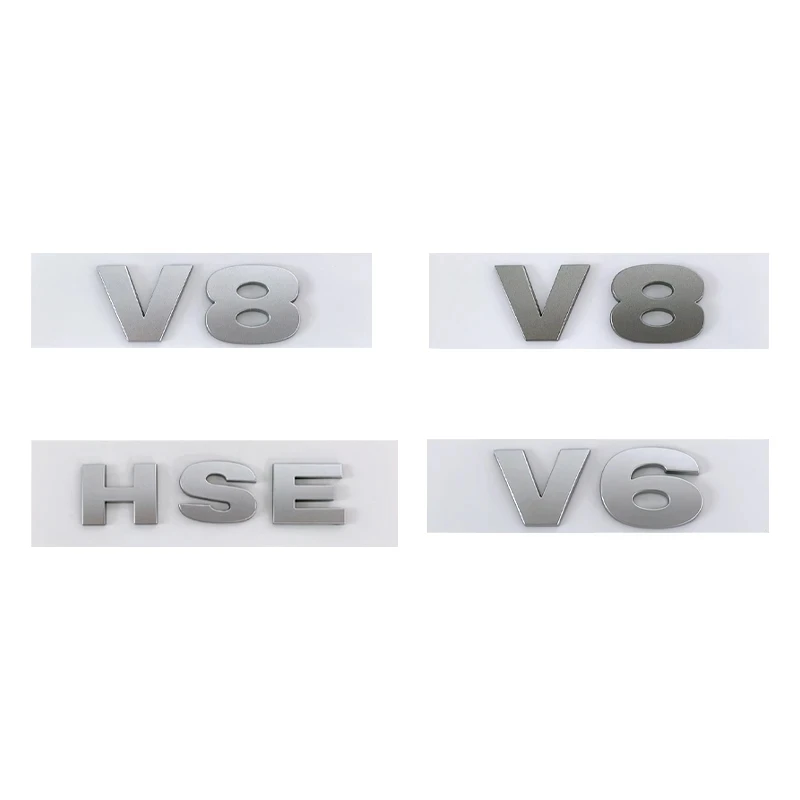 3D Abs Chrome Black V6 V8 Logo Hse Letters Car Emblem Badge Per Range Rover Sport Discovery Evoque Hse V6 V8 Sticker Accessori