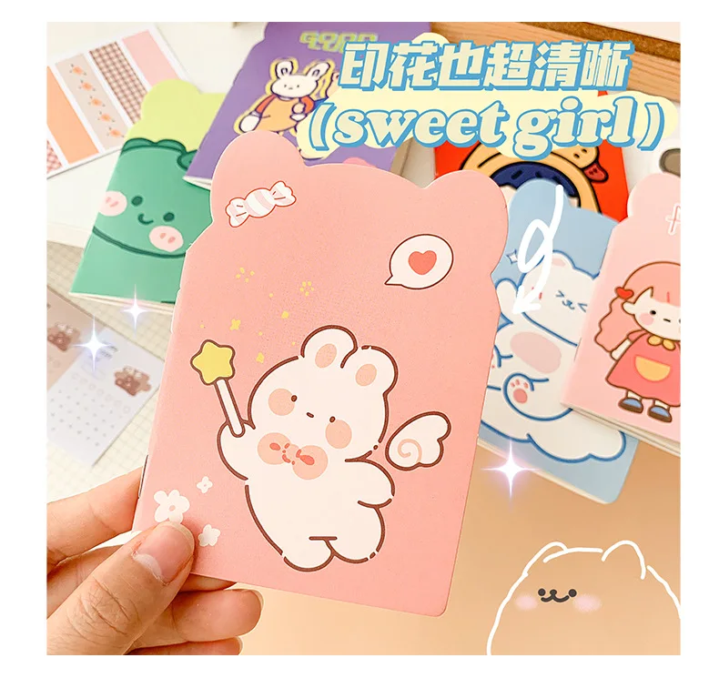Ästhetisches Niedliches Notizbuch Kawaii Cartoon Taschenjournal für Mädchen Tragbare Geschenkidee für Tagebuchführung Schule und Leben – Detail 11