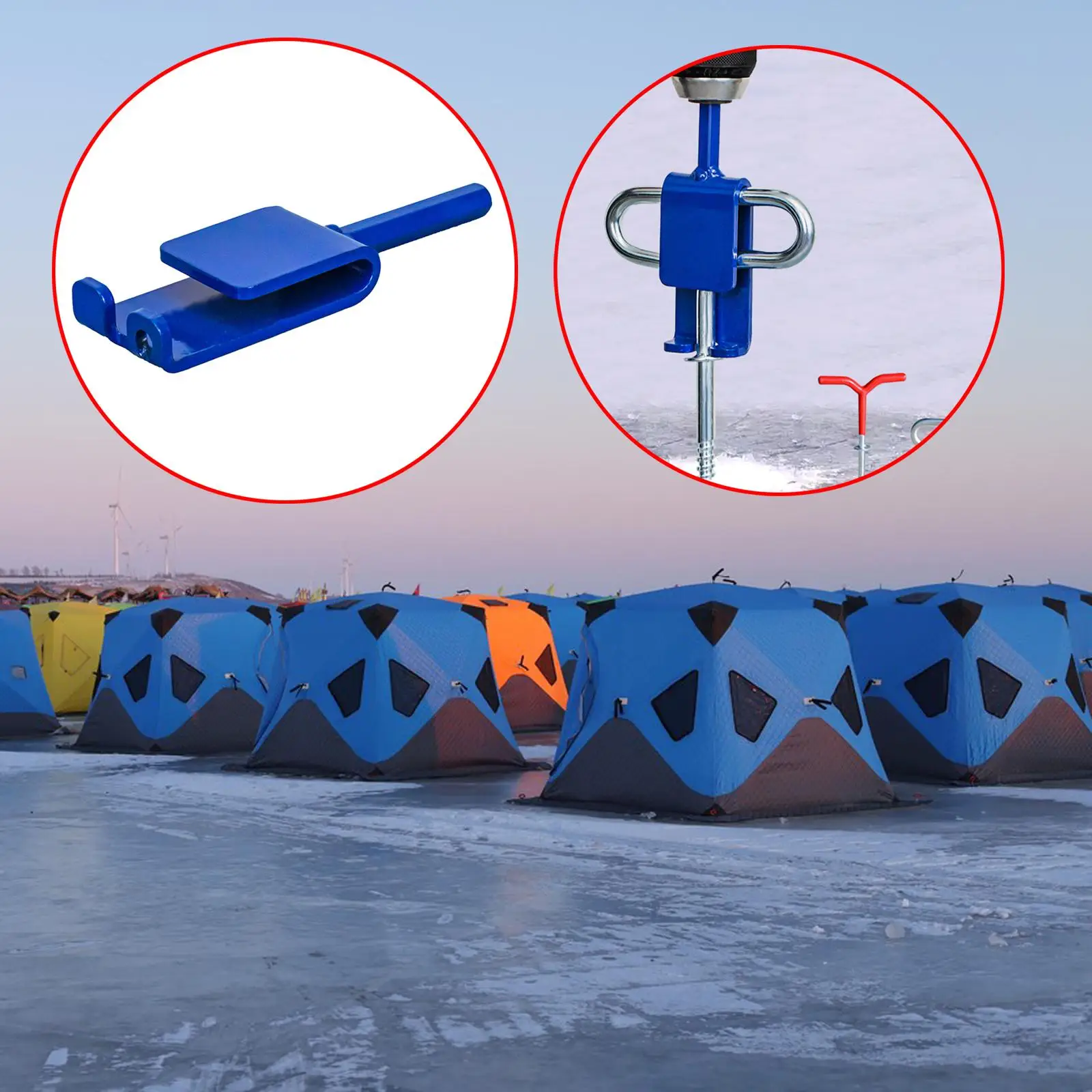 Ice Anchor Power Drill Adapter with Storage Bag Portable Shelter