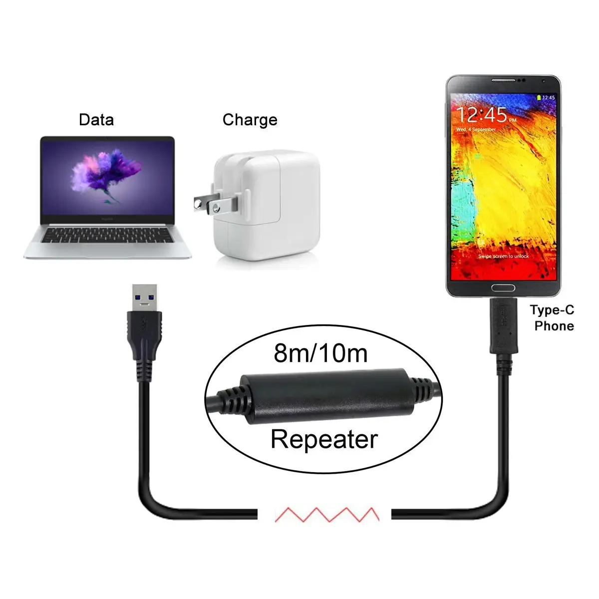 

CY Xiwai USB-C USB 3.1 Type C Male to USB3.0 Type A Male Data GL3523 Repeater Cable 10m 8m 5m for Tablet & Phone & Hard Disk