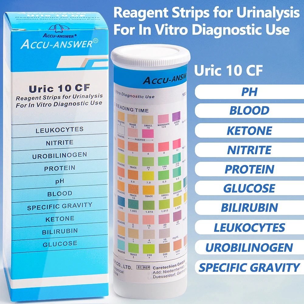 Comprehensive Urinalysis Test Strips - 100 Sealed Strips