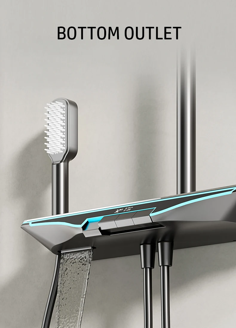 Description Picture 6 of itemLED Digital Atmosphere Shower Faucet Bathroom Hot Cold Mixer Bath Shower Set System Bathtub Wall Mount SPA Rain Fall Faucets Tap