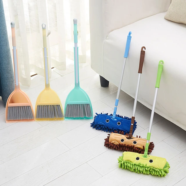 Kids Cleaning Set Children's Educational Simulation Play House Toy  Housekeeping Cleaning Toys Broom Mop Duster Dustpan Brushes - AliExpress