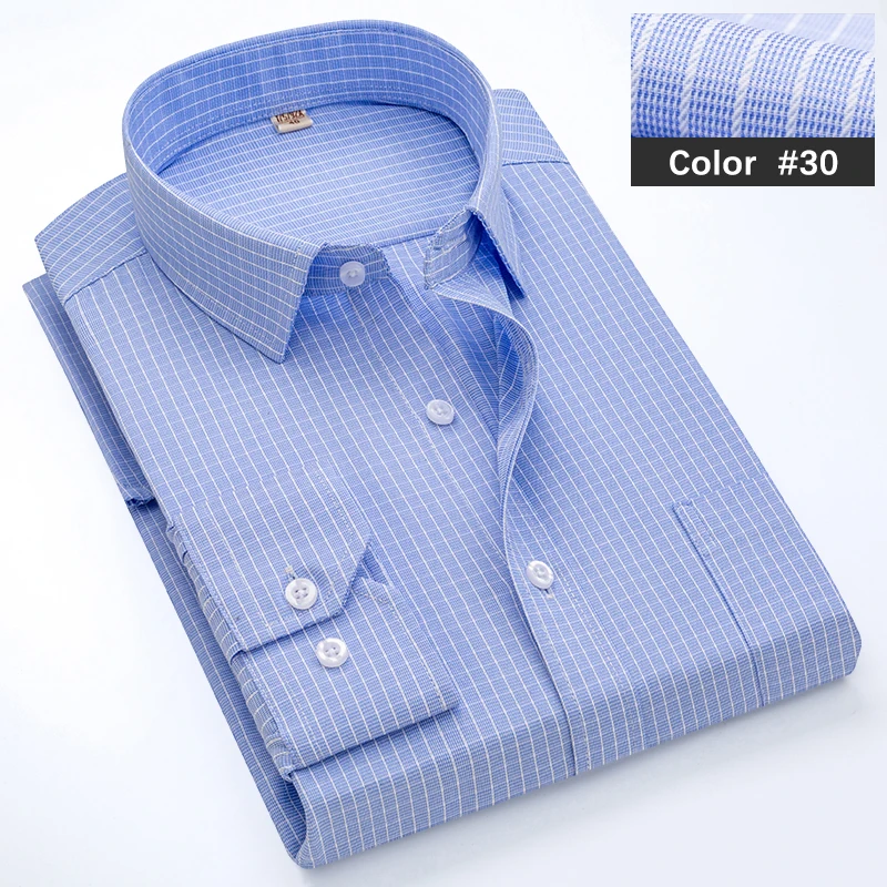 Men's Classic Blue Striped Long Sleeve Casual Shirt