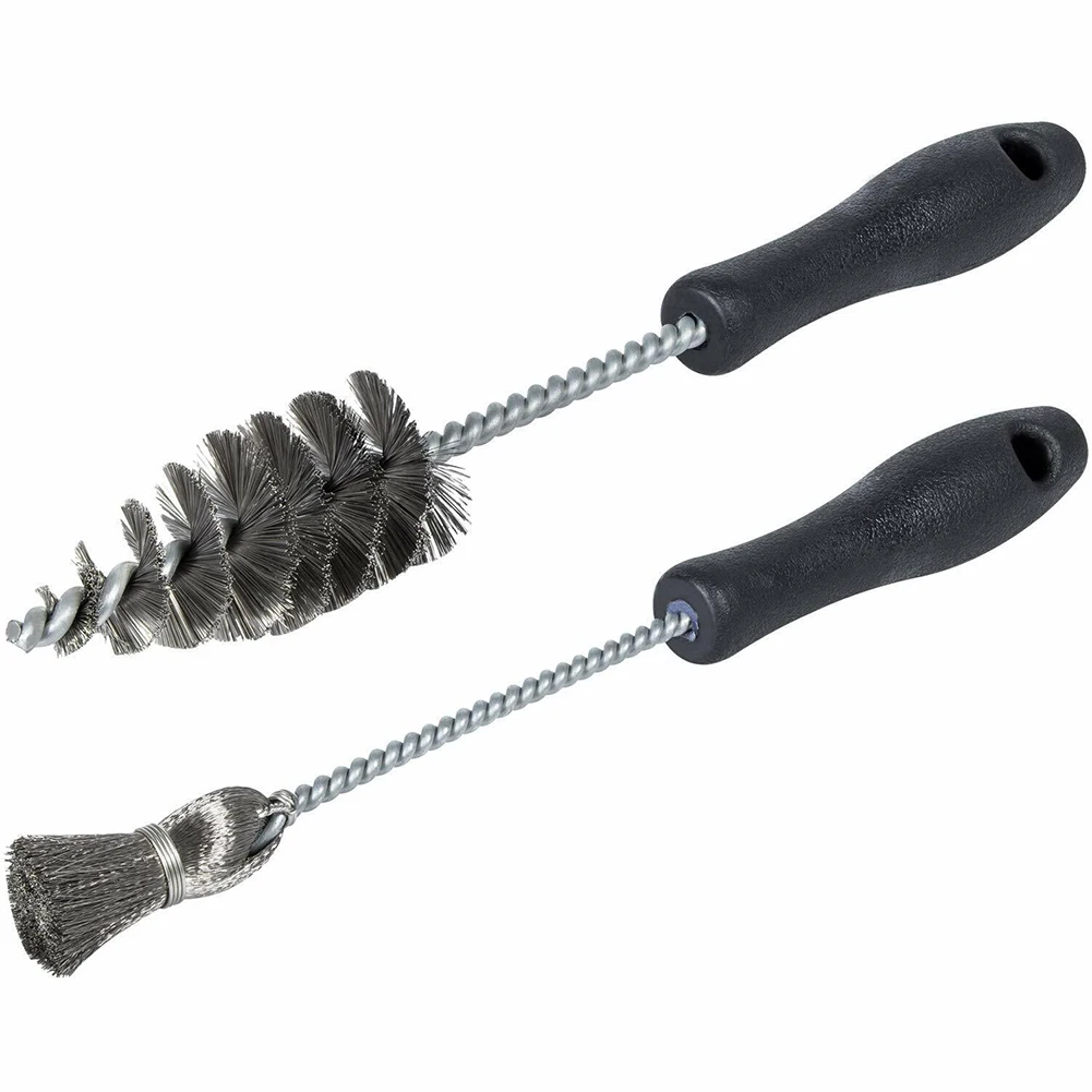 

Flat Bottom Brush Spiral Tube Brush Cleaning Tools Stable Safe Wear-resistant 2 Pcs/set Anti-corrosion Cleaning Brush Kit