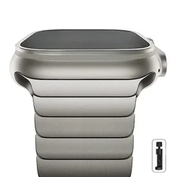 Premium Stainless Steel Watch Strap - Sleek Metal Band for 42 44 45 46 49mm (Titanium)