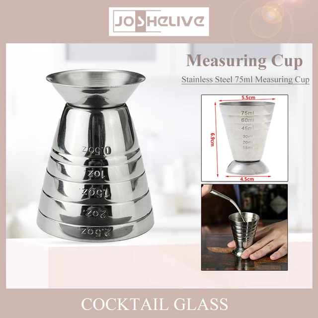 75ml Metal Measure Cup Drink Tool Shot Ounce Jigger Bar Mixed Cocktail  Beaker