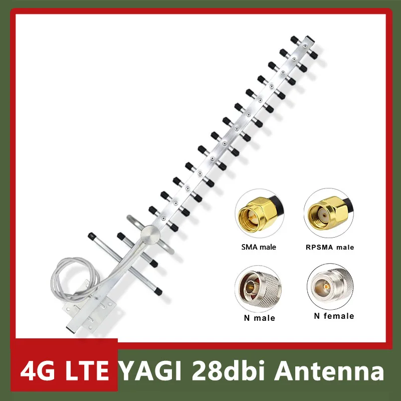 Signal Boos 698~2700Mhz 70cm 4G LTE 3G GSM Direction WiFi Yagi Antenna High Gain 28dbi Outdoor IP67 Waterproof Aerial Amplifier