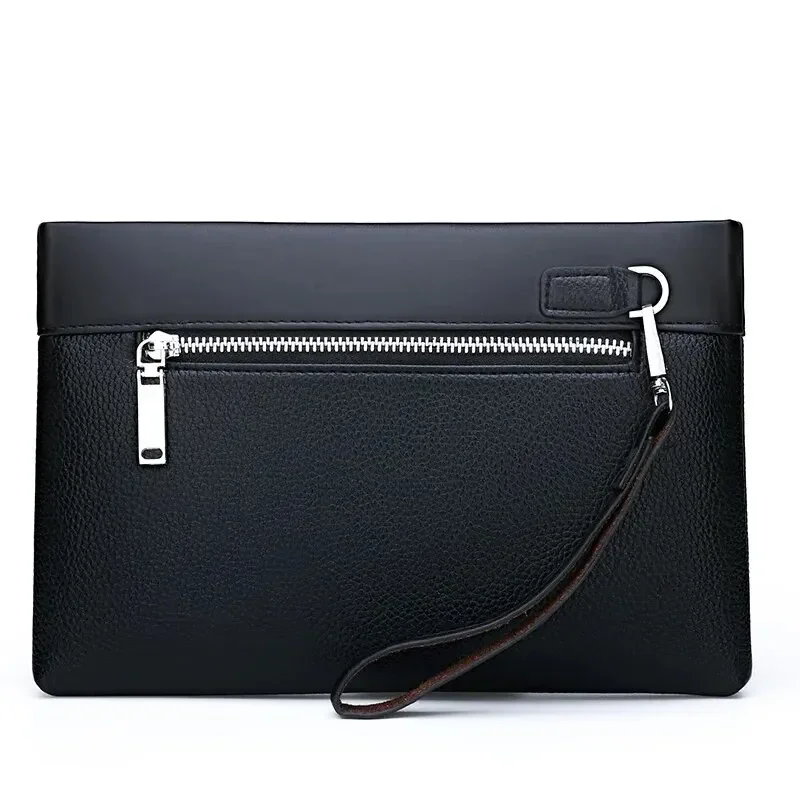 Large Capacity Leather Clutch Bag for Men, Luxury Handbag for Phone, Famous Brand Pouch for Boy, Wallet, Designer, 2024 3