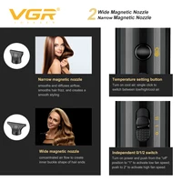 VGR V-285HD Sèche-cheveux sans balais 110000 tr/min Fonctionnement à courant continu sans balais Sèche-cheveux Ions négatifs Chaud et froid  Sèche-cheveux professionnel 5
