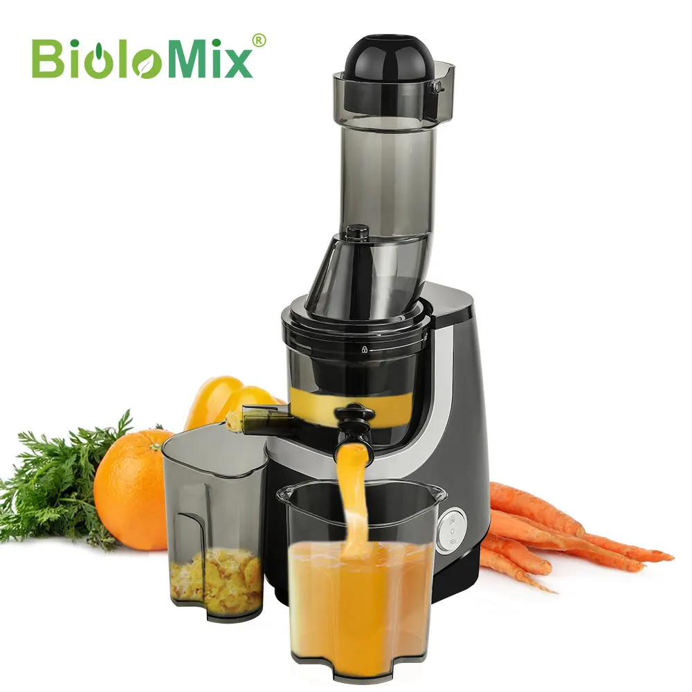 

New BioloMix Wide Chute Slow Masticating Juicer BPA FREE Cold Press Juice Extractor for High Nutrient Fruit and Vegetable Juice