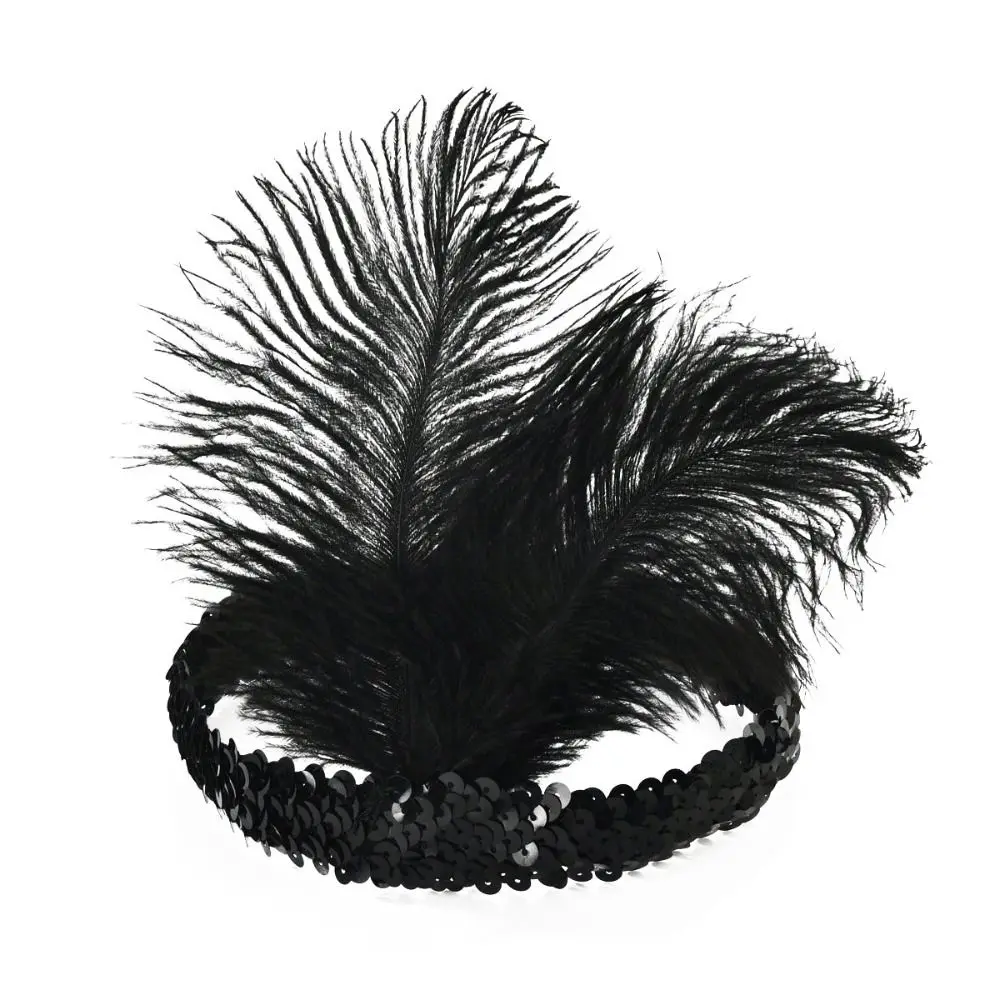 Elegant Feather and Tassel Diamond Cosplay Hairband