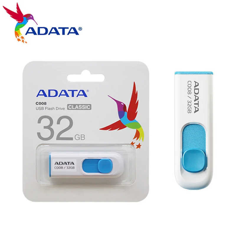 USB Flash Drive 64gb 32gb 16gb USB 2.0 Pen Drive Memory Flash Disk for Desktop and Laptop ADATA C008