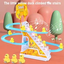 

Climbing Stairs Track Toy Cartoon Duck Slide Interactive for Children Electric Railcar Music Kids Funny Boys Girls Birthday Gift