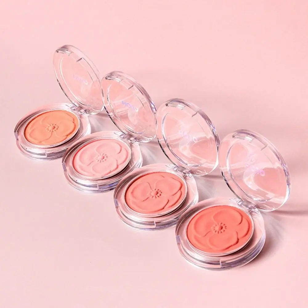 

Waterproof Embossed Petals Blush Long-lasting Sweatproof Monochrome Blush Palette Cheek Contour Face Brightens Pink Orange Tint
