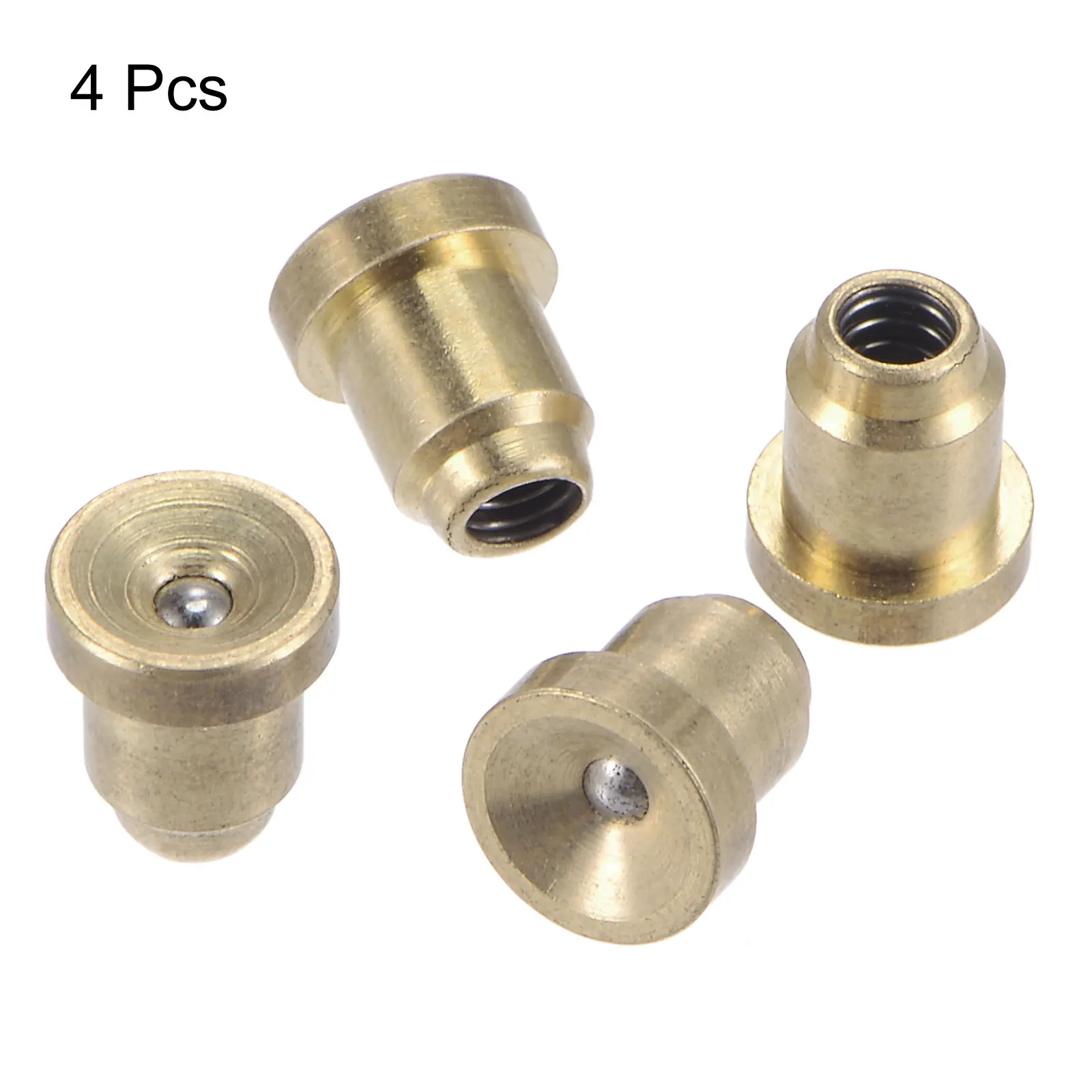 Uxcell 4Pcs Brass Push Button Flange Grease Oil Cup 6mm Ball Oiler for Lubrication System 2
