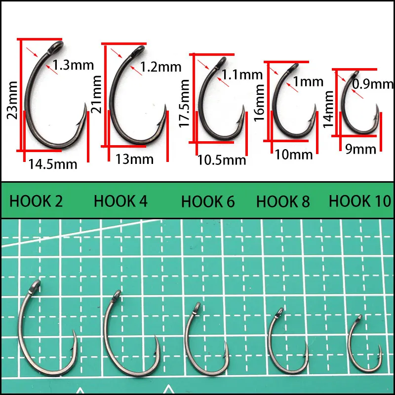 Carp Fishing Hair Rigs Ready Made Carp Fishing Hook Size 2#4#6#8