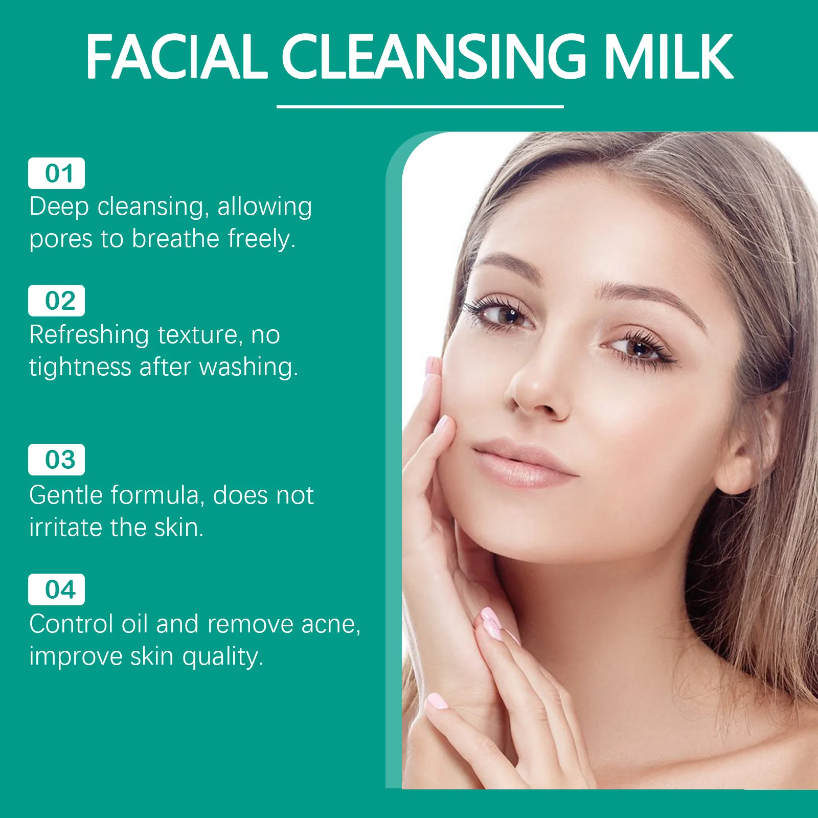 Salicylic Acid Facial Cleanser Remove Acne Cleansing Moisturize Clarifying Pores Oil Control Refreshing Face Wash Foam Skin Care 3