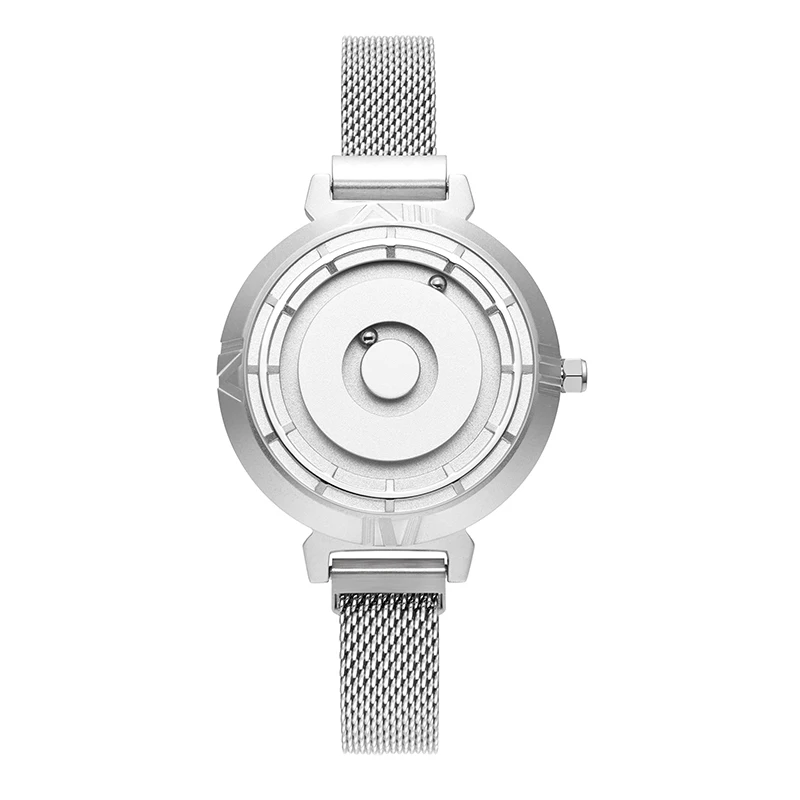 Mens Watches Stainless Steel Magnetic Watch Business Casual Fashion Wrist Watches Mesh Strap