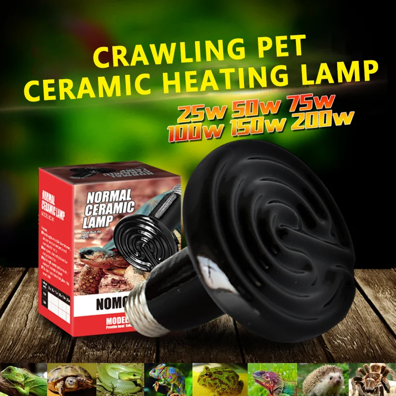 25-100W Turtle Basking Ceramic Bulb Reptile Infrared Heater Turtles Snake Lizard Petds Chick Lamp Reptile Breeding Tank Lighting