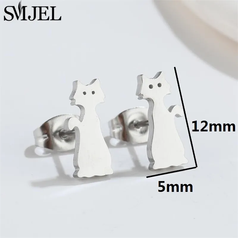 Mini-Ohrringe aus Edelstahl mit niedlichen Tiermotiven für Damen, Sommermode, Fuchs, Hund, Giraffe, Dinosaurier, Mädchen-Schmuck, Oorbellen – Detail 26