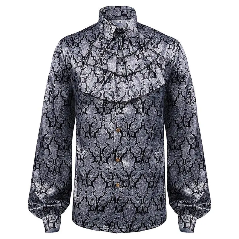 

Gothic Medieval Top for Men Halloween Ruffle Men's Top Shirt Flared Cuffs Costume Supplies for Halloween Weddings Masquerades