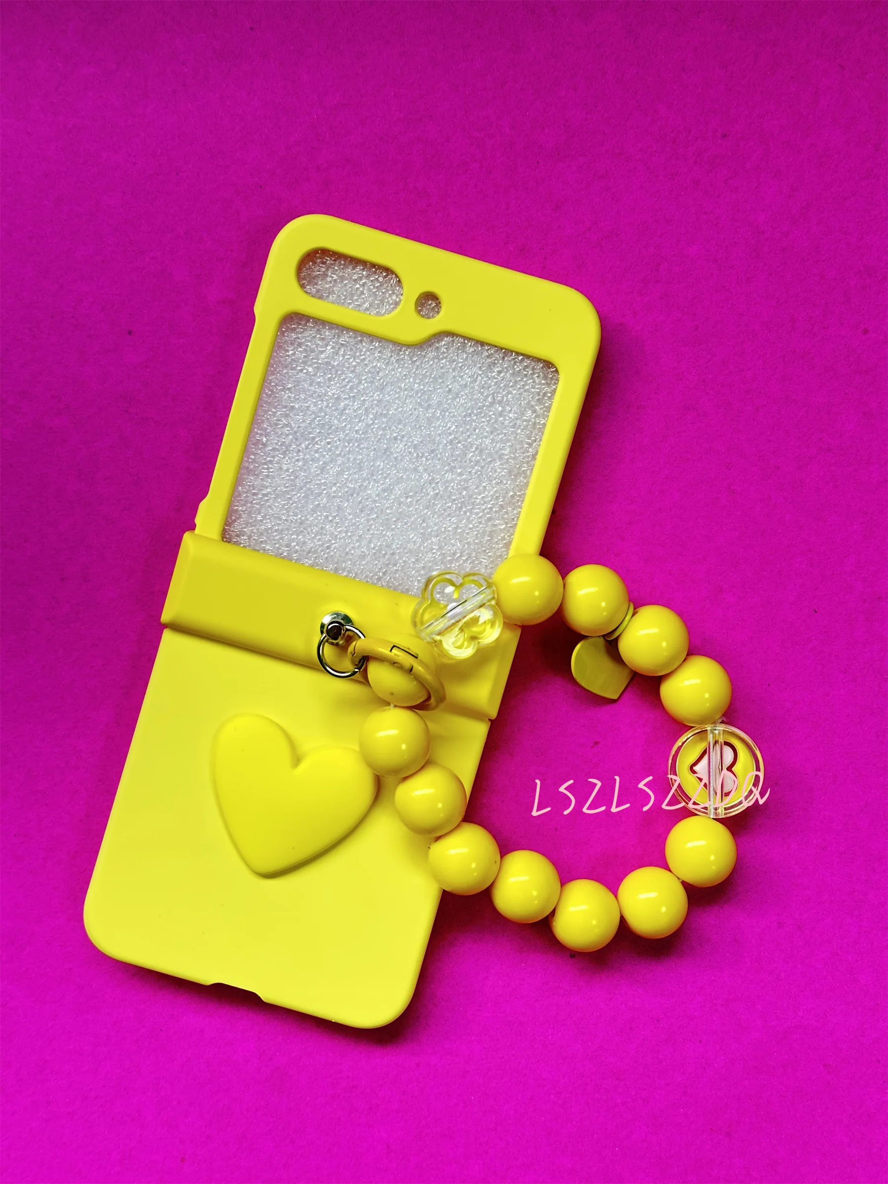 Korean 3D Love Heart Rose Red Case with Bunny Ring Beads